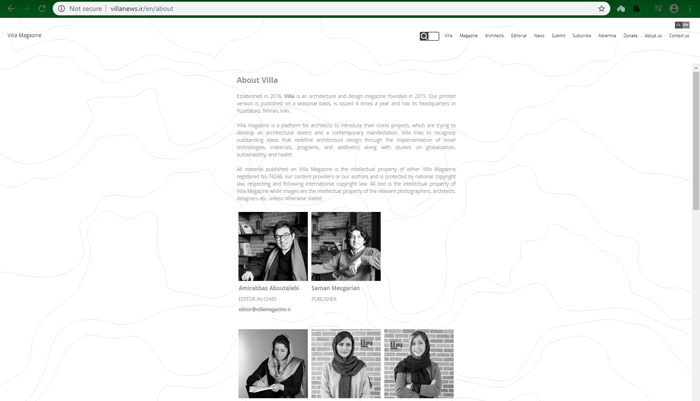 Villa Magazine Co-Founder and Editor in Chief .